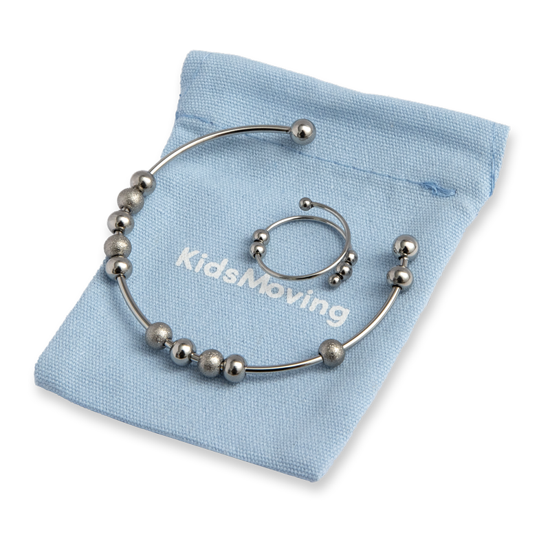 Sæt m. antistress armbånd og ring - Spiral