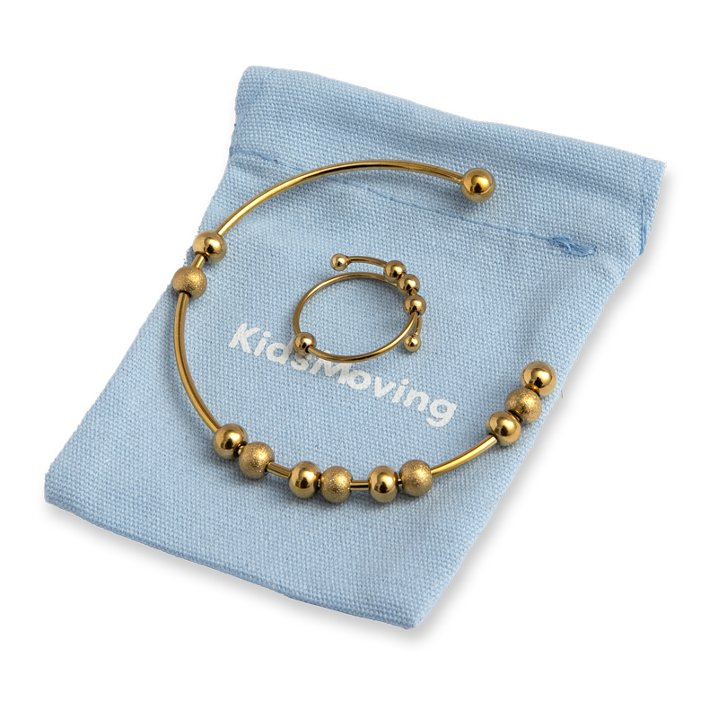 Sæt m. antistress armbånd og ring - Spiral