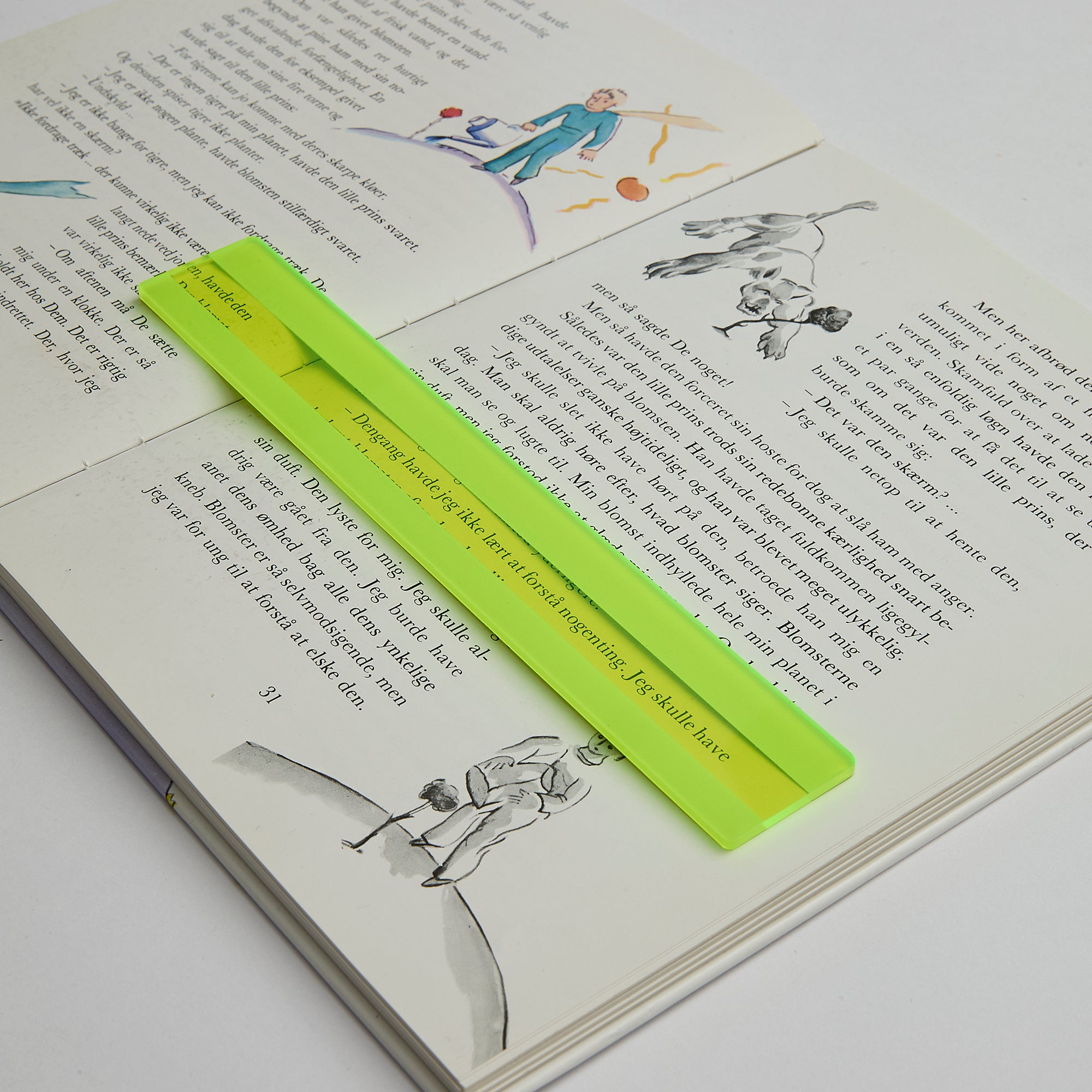 Pakke med 5 smalle originale læseplader i holder + Plus læseguide